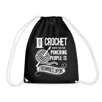Crocheting I Crochet - Drawstring Bag - black - Front