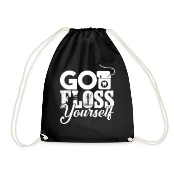 Dentist Go Floss Yourself - Drawstring Bag - black - Front