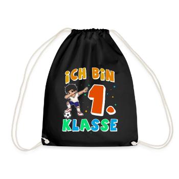 Einschulung Fußball - Turnbeutel - Schwarz - Vorne