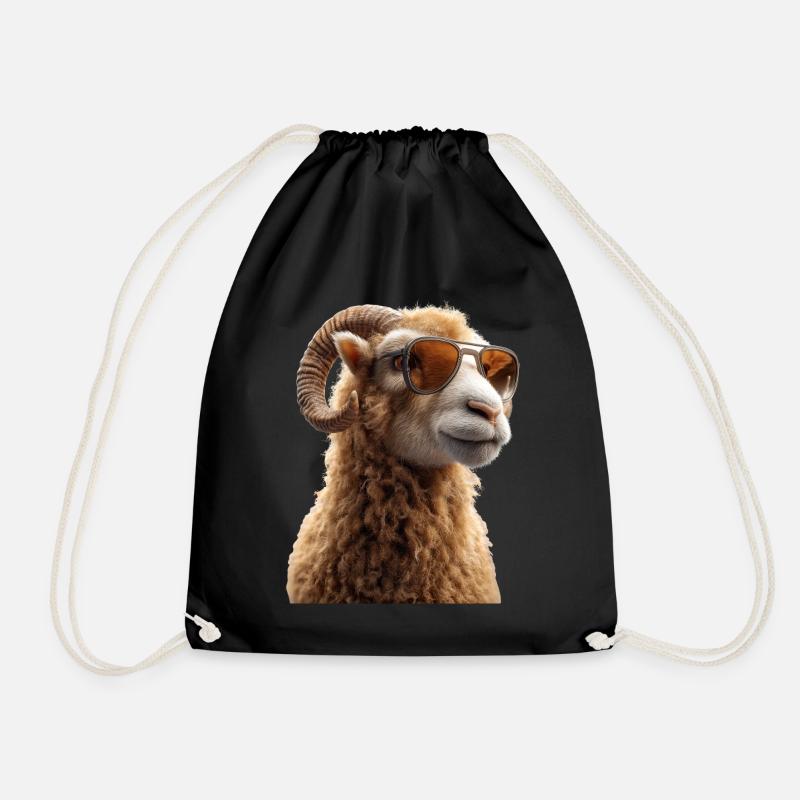 Widder Mufflon Aries Wilde Schafe Männliches Schaf - Turnbeutel - Schwarz