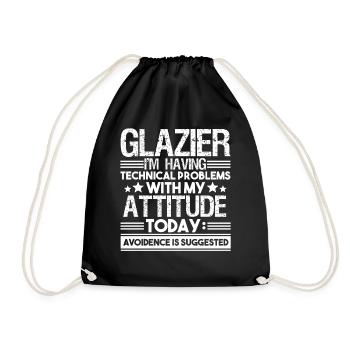 Glazier Having Technical Problems - Drawstring Bag - black - Front