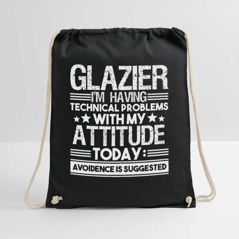 Glazier Having Technical Problems Drawstring Bag