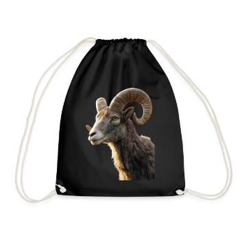 Bélier mouflon Bélier Mouton sauvage Mouton mâle - Sac de sport léger - noir - Devant