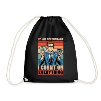 Accounting I'm an Accountant I Count Bookkeeper - Drawstring Bag - black - Front