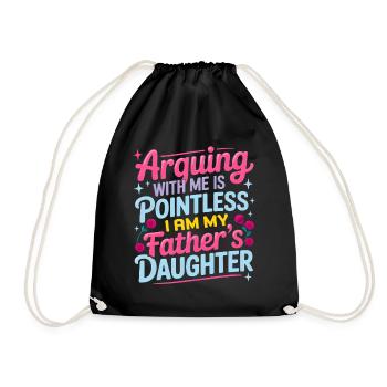 Funny Sarcastic Quote Arguing With Me Is Pointless - Drawstring Bag - black - Front