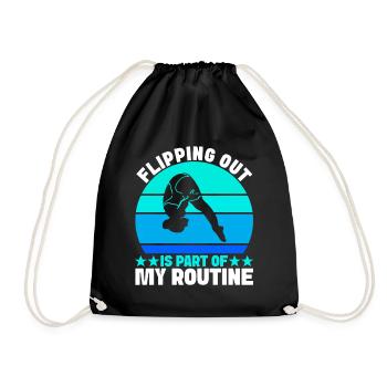 Diving diving board - Drawstring Bag - black - Front