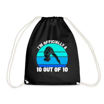 Diving diving board - Drawstring Bag - black - Front