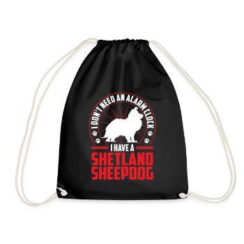 Sheltie is Alarm Shetland Sheepdog - Drawstring Bag - black - Front