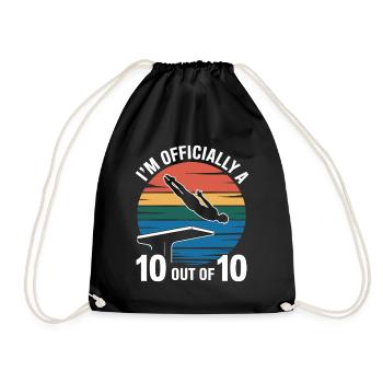 Diving diving board - Drawstring Bag - black - Front