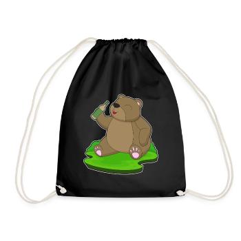 Bear bouteille de bière - Sac de sport léger - noir - Devant