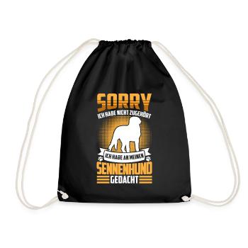 Mountain dog not heard Swiss Mountain Dog - Drawstring Bag - black - Front