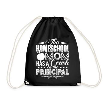 This Homeschool Mom Has A Crush On The Principal - Drawstring Bag - black - Front