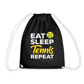 Eat Sleep Tennis Repeat for Tennis Players - Drawstring Bag - black - Front