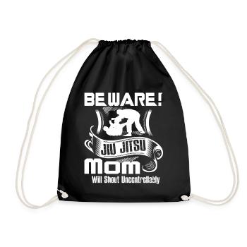 Jiu Jitsu Beware Jiu Jitsu Mom - Drawstring Bag - black - Front