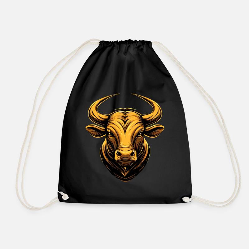 Stier Bulle Ochse Rind Bauernhof Kuh Taurus Bullen - Turnbeutel - Schwarz