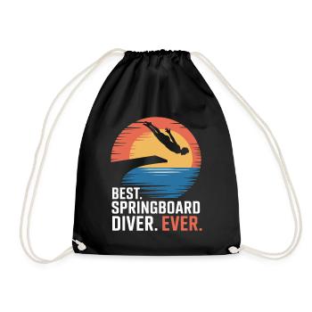 Diving diving board - Drawstring Bag - black - Front