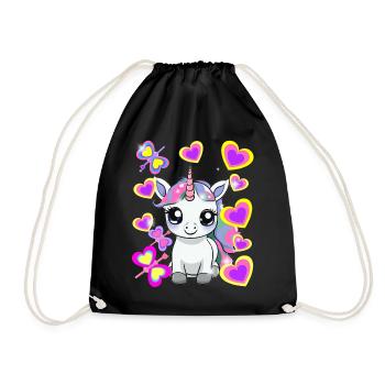 Licorne Enfant Fille Cheval - Sac de sport léger - noir - Devant