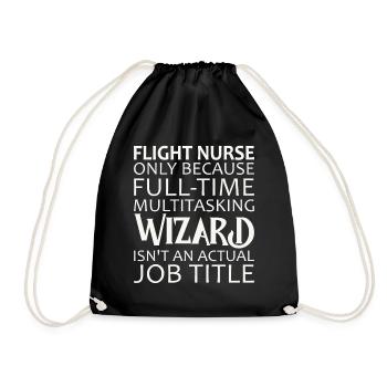 Flight Nurse Wizard Luftrettung - Turnbeutel - Schwarz - Vorne