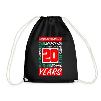 Familie 200 Jahre Geburtstag Monate Stunden - Turnbeutel - Schwarz - Vorne