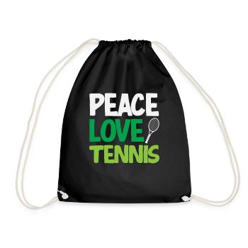 Peace Love Tennis Player Design - Drawstring Bag - black - Front