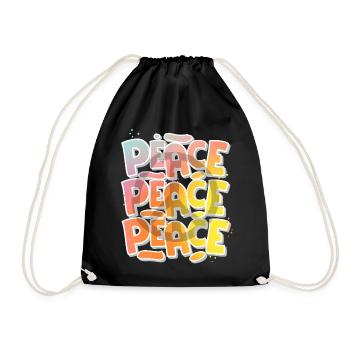 Peace - Turnbeutel - Schwarz - Vorne