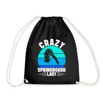 Diving diving board - Drawstring Bag - black - Front