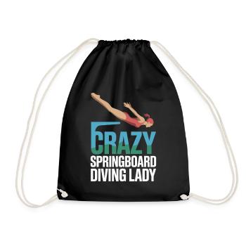 Diving diving board - Drawstring Bag - black - Front