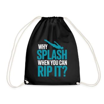 Diving diving board - Drawstring Bag - black - Front