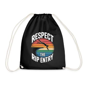 Diving diving board - Drawstring Bag - black - Front