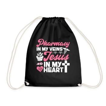 Pharmacy Tech Technician - Drawstring Bag - black - Front