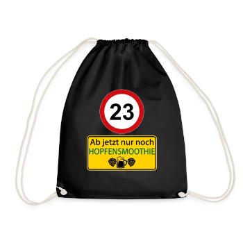 23 Ab jetzt nur noch Hopfensmoothie - Turnbeutel - Schwarz - Vorne