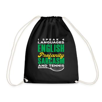 Tennis Players: English, Sarcasm, Tennis - Drawstring Bag - black - Front