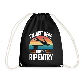 Diving diving board - Drawstring Bag - black - Front