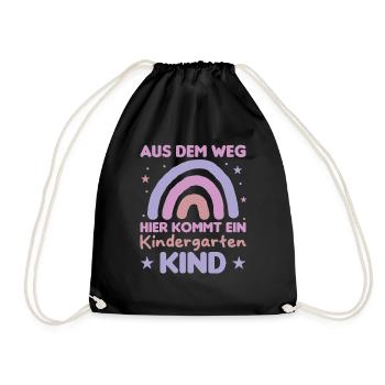 Kindergartenkind Regenbogen Aus dem weg - Turnbeutel - Schwarz - Vorne