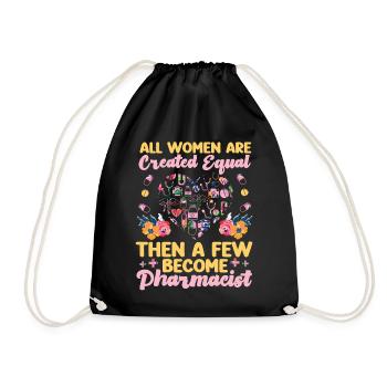 Pharmacy Tech Technician - Drawstring Bag - black - Front