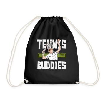 Tennis Player Tennis Buddies Artwork - Drawstring Bag - black - Front