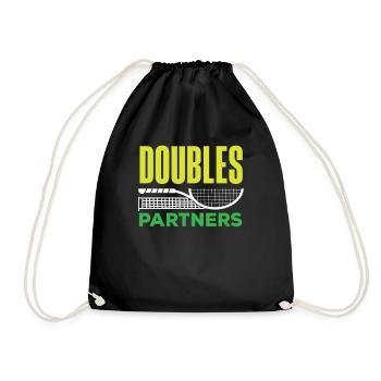 Joueur de tennis Doubles partenaire Design - Sac de sport léger - noir - Devant