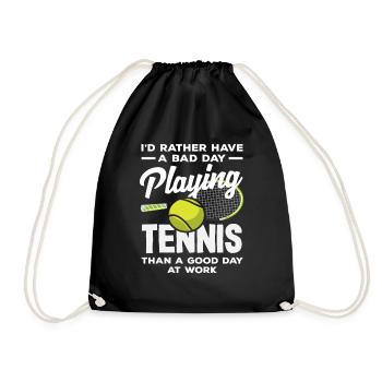 Dear Bad Day Playing Tennis Tennis - Drawstring Bag - black - Front