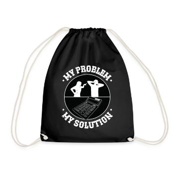 Accountant My Problem My Pictogram Dad Bookkeeper - Drawstring Bag - black - Front