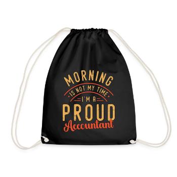 Accounting Morning Is Not My Time I'm Bookkeeper - Drawstring Bag - black - Front