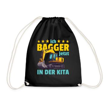 ich bin ein Kitakind Kita Einhorn - Turnbeutel - Schwarz - Vorne