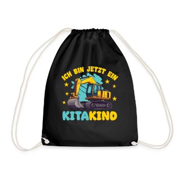 ich bin ein Kitakind Kita Einhorn - Turnbeutel - Schwarz - Vorne