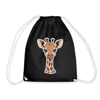 Giraffe - Turnbeutel - Schwarz - Vorne
