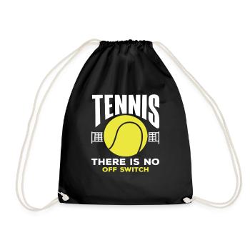 Tennis Spieler Kein Ausschalter - Turnbeutel - Schwarz - Vorne