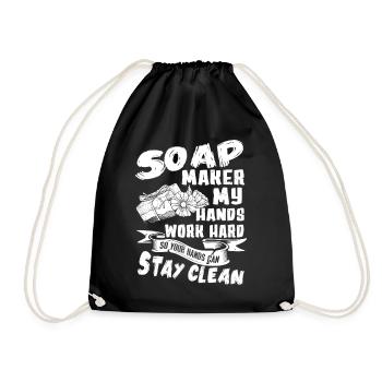Soap Maker My Hands Work Hard - Drawstring Bag - black - Front