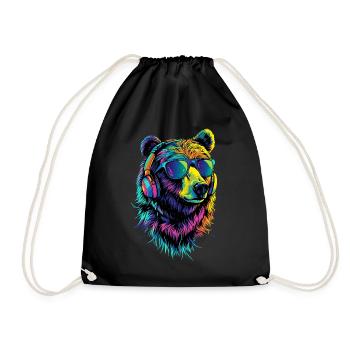 Ours brun, Grizzly, Frères d’ours, Forêt, Ours sauvages - Sac de sport léger - noir - Devant