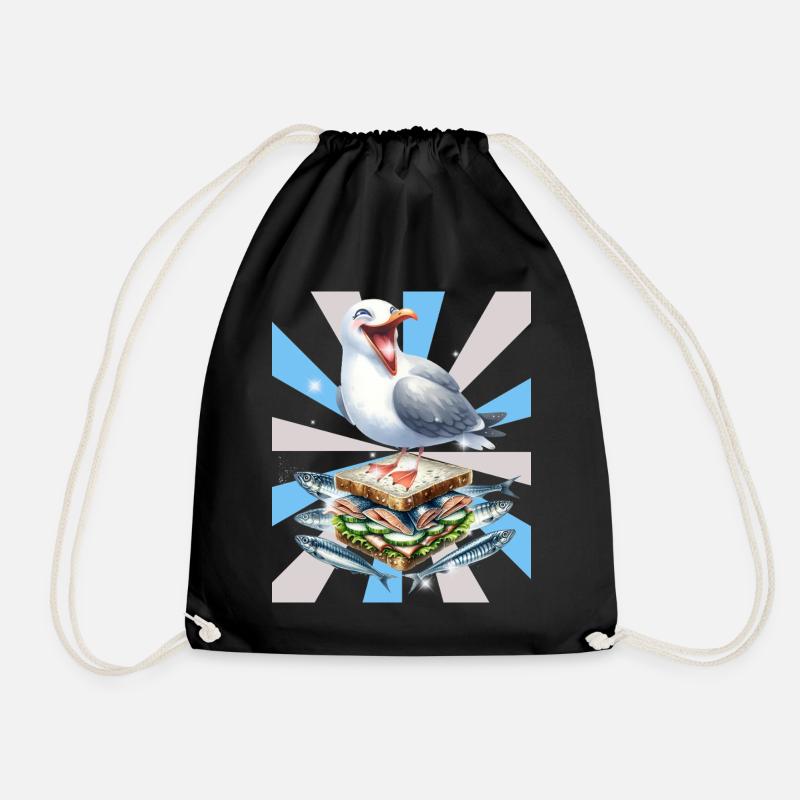 Reto Seagull Seagulls Sandwidsch Hareng - Sac de sport léger - noir