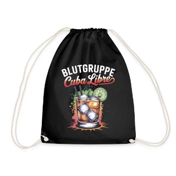 Blutgruppe Cuba Libre Cocktail Barkeeper - Turnbeutel - Schwarz - Vorne