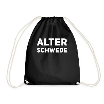 Alter Schwede - Lustiger Spruch - Funny - Turnbeutel - Schwarz - Vorne