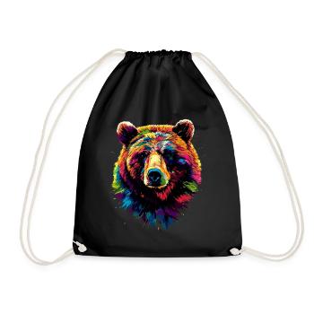 Brown Bear, Grizzly Bear, Bear Brothers, Forest, Wild Bears - Drawstring Bag - black - Front